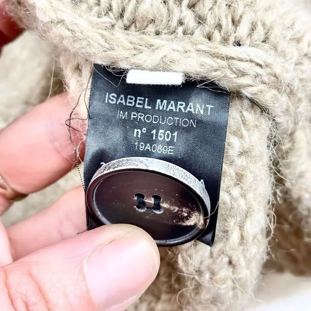 Isabel Marant Etoile Scott Cardigan brown alpaca button front 38 - Picture 5 of 11